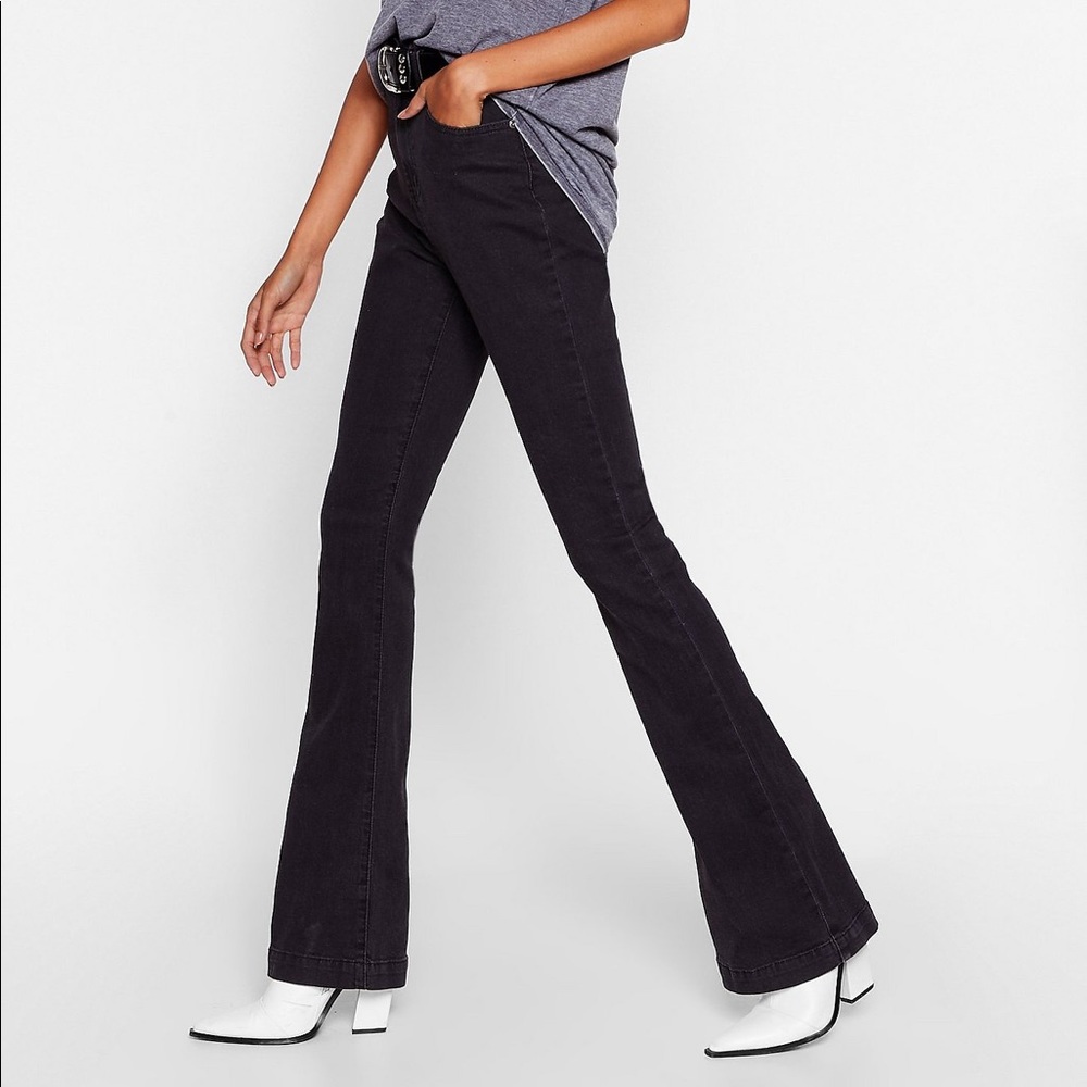 Nasty Gal High Waisted Flared Jeans